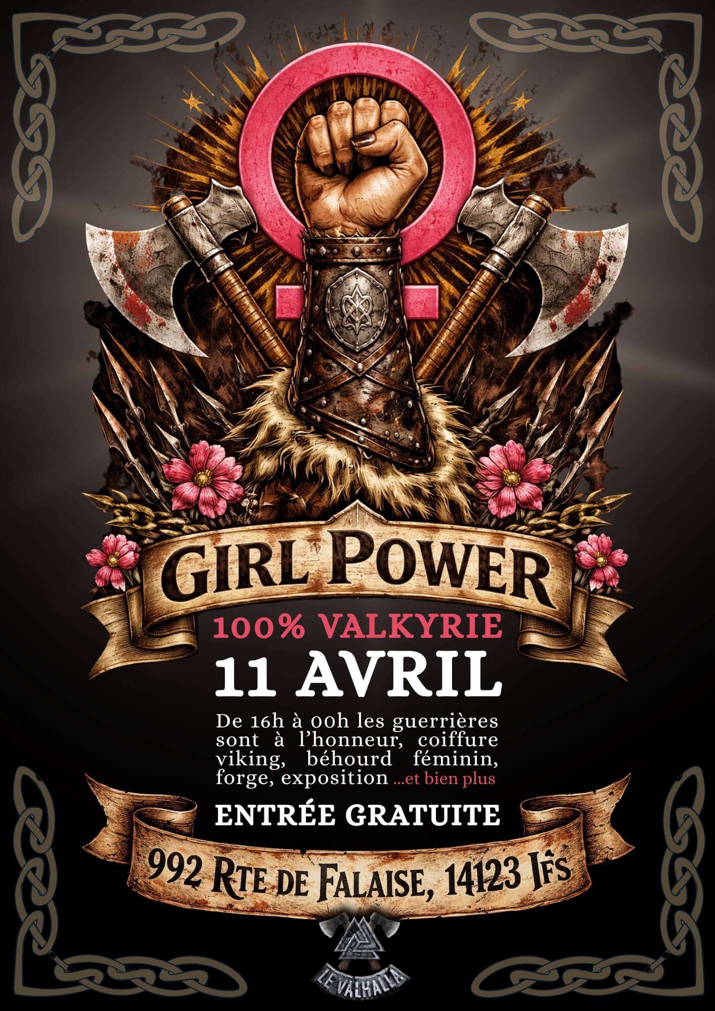 Affiche_Girl Power_soirée_Le Valhalla_bar_Caen_2026