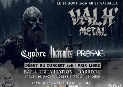 CONCERT VALH&rsquo;METAL : Cyphre | Prosaic | Therendes