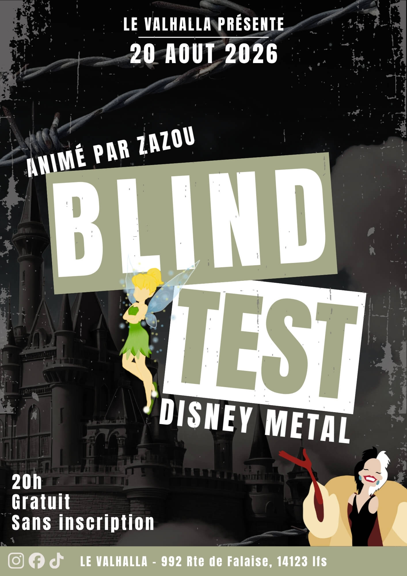 A4 - Affiche disney metal blind test