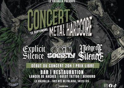 CONCERT METAL HARDCORE : Pledge of Silence | Pain Society | Explicit Silence